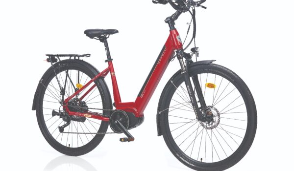 Corelli Keila L - 28 Jant 46 Cm Kadro Elektrikli Şehir Bisiklet - Siyah/Pembe çizgili